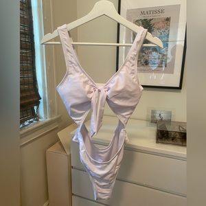 White monokini one piece swimsuit